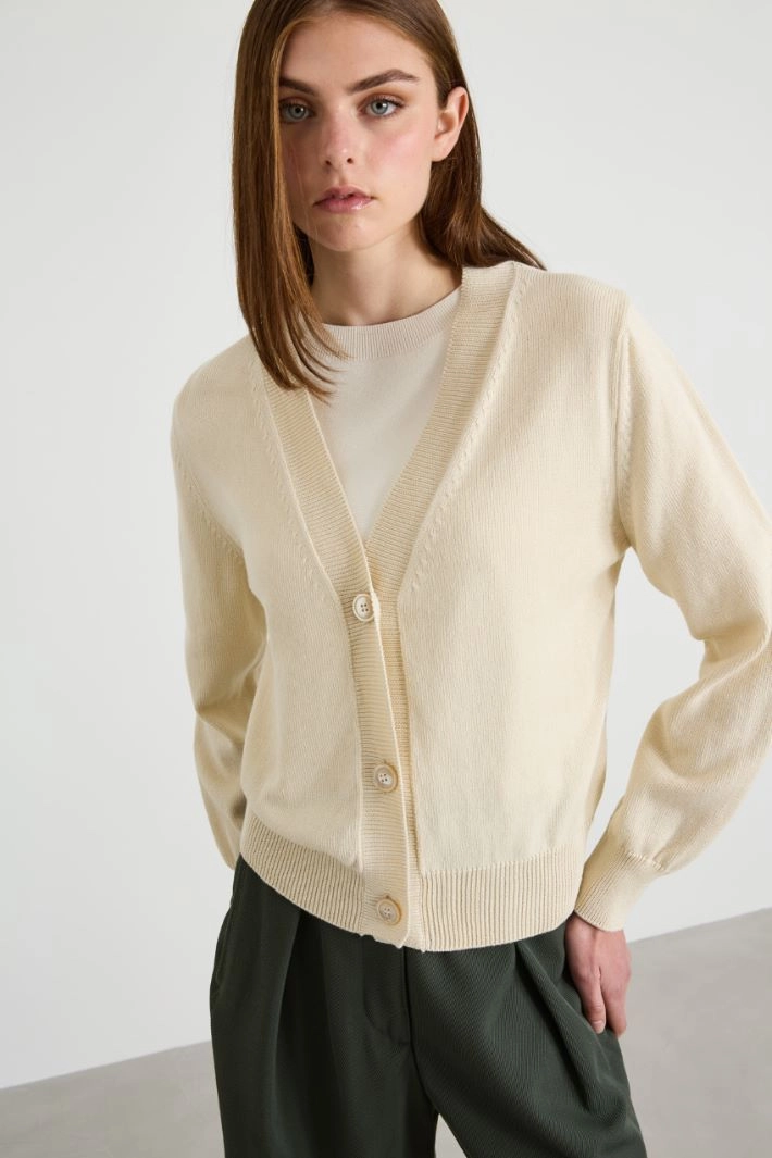 Cotton cardigan - IVORY