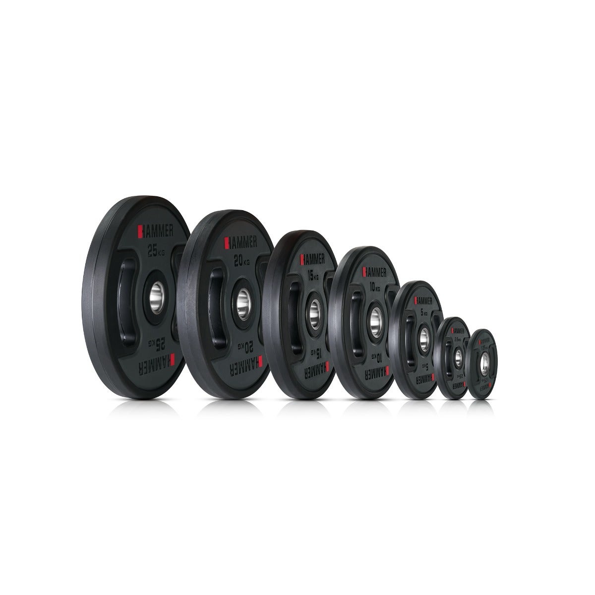 Weight plates 50 mm 1.25 - 25 kg, PU