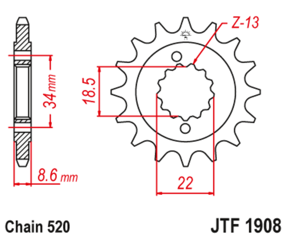 JT. Anti -noise steel 1908 - 520Ref: Jtc00596A / 1126794001