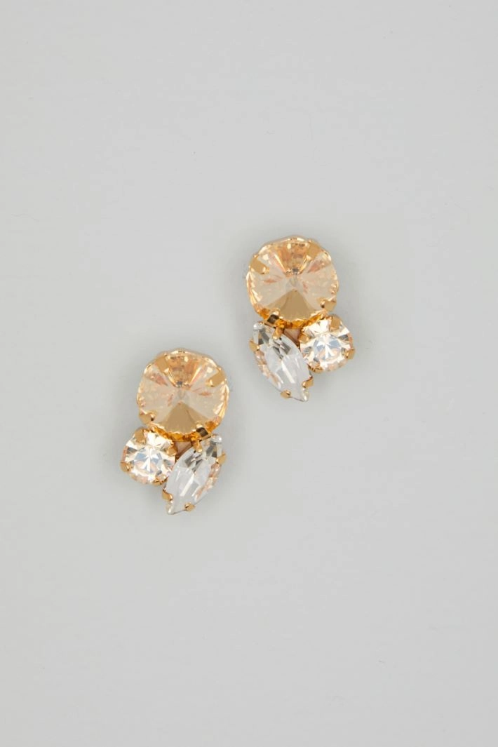 Three-element earrings - ORANGE GOLD