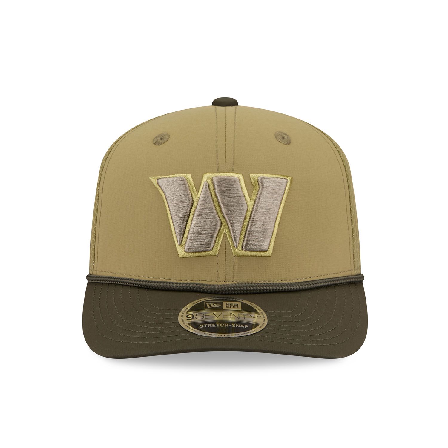 Washington Commanders 2025 NFL Salute to Service 9SEVENTY Trucker Snapback Cap Olive