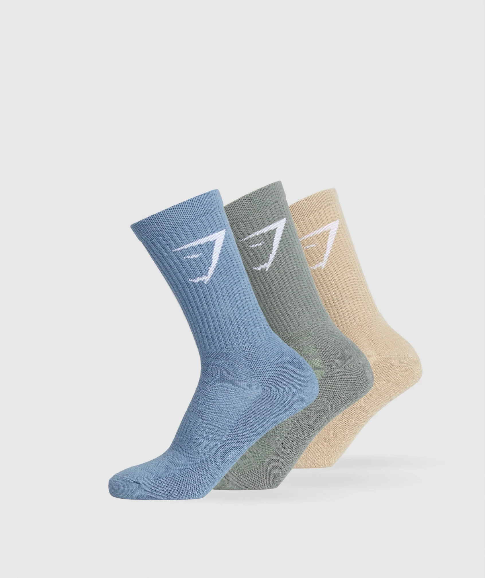Crew Socks 3pk Vanilla Beige/Unit Green/Faded Blue