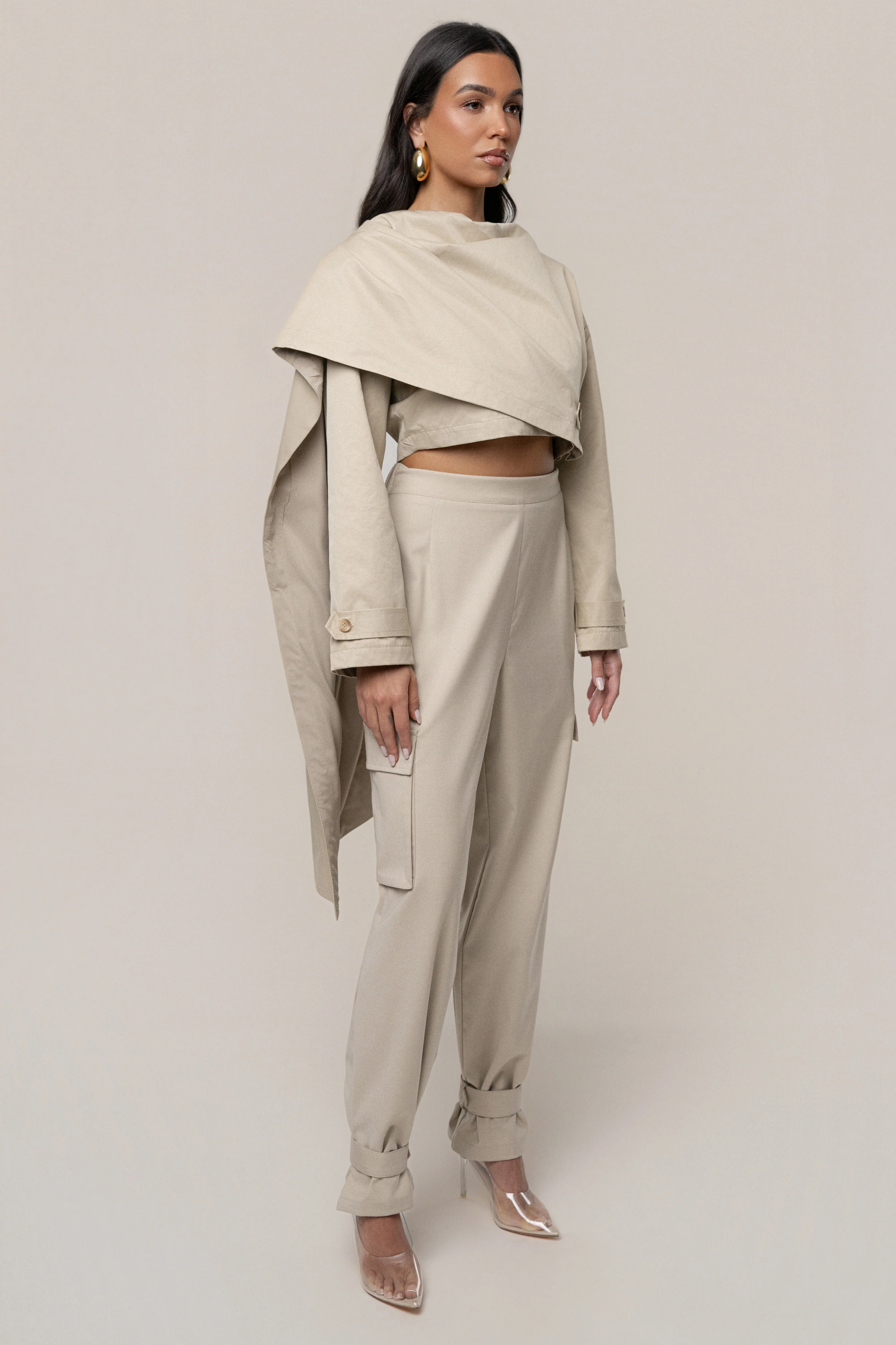 Khaki Next Level Cape Jacket