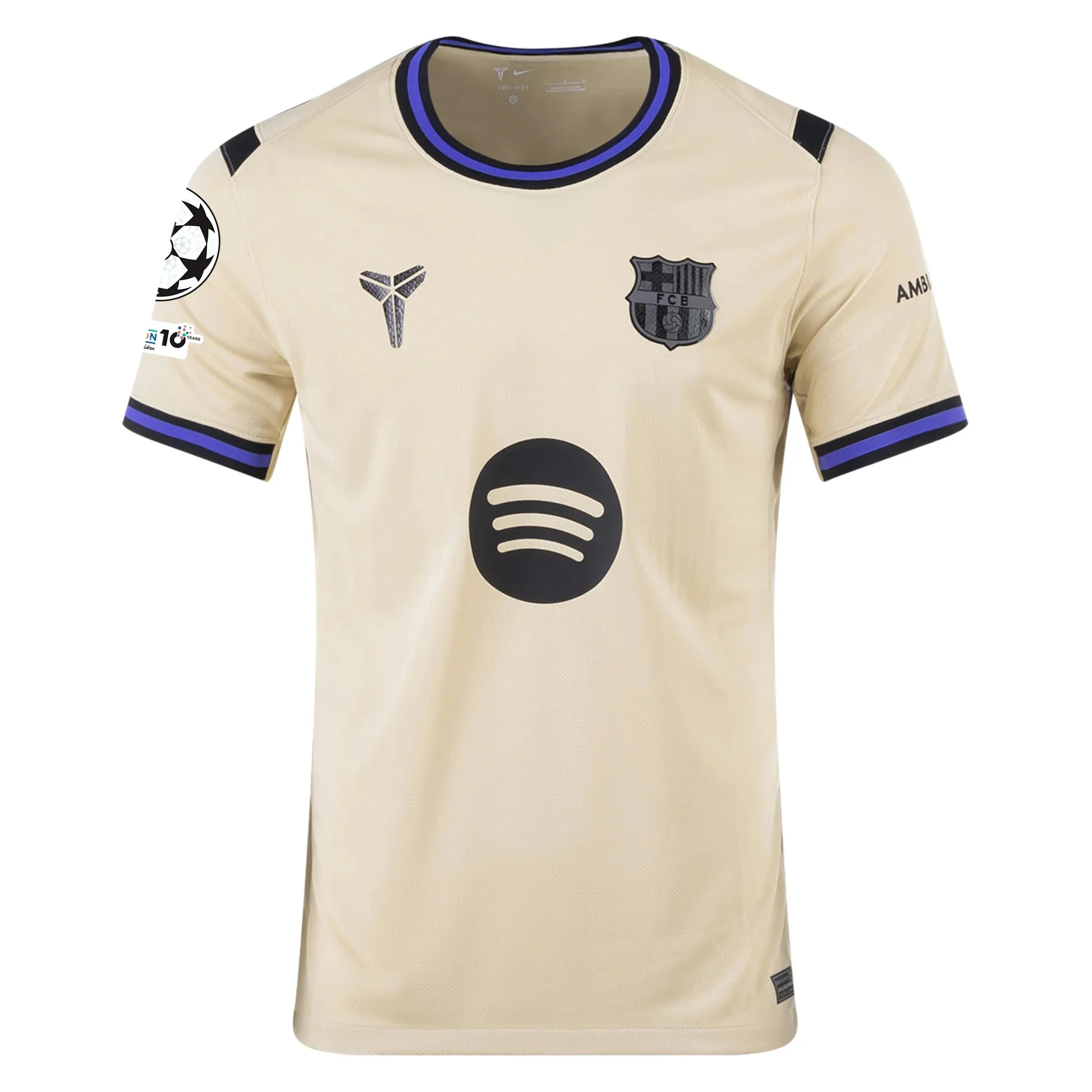 Ronaldinho Men's FC Barcelona Away Jersey 25/26 w/ Champions League Patches (Team Gold/Persion Violet/Black)