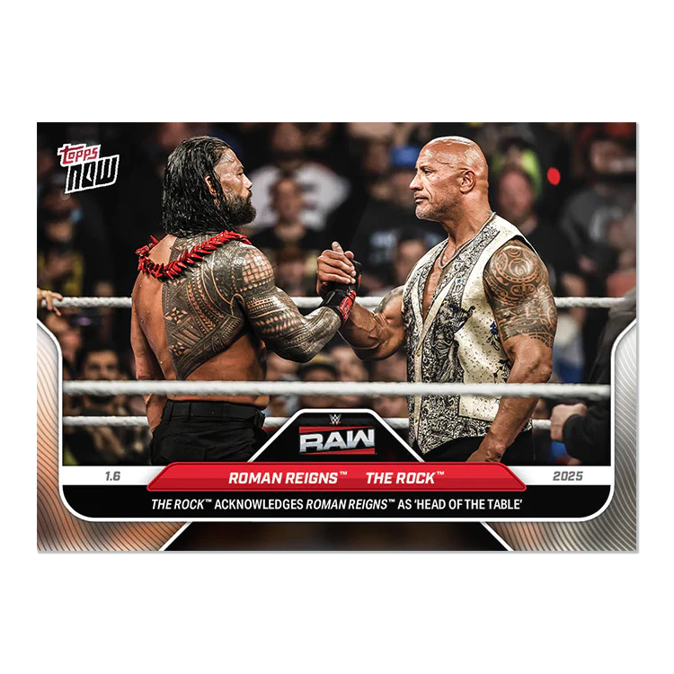 Roman Reigns/The Rock - 2025 WWE Topps NOW® Card 3 - LOOK FOR AUTO