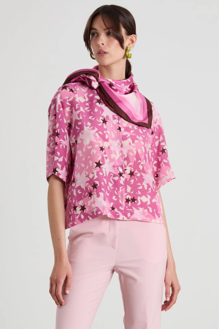 Silk twill scarf - PINK