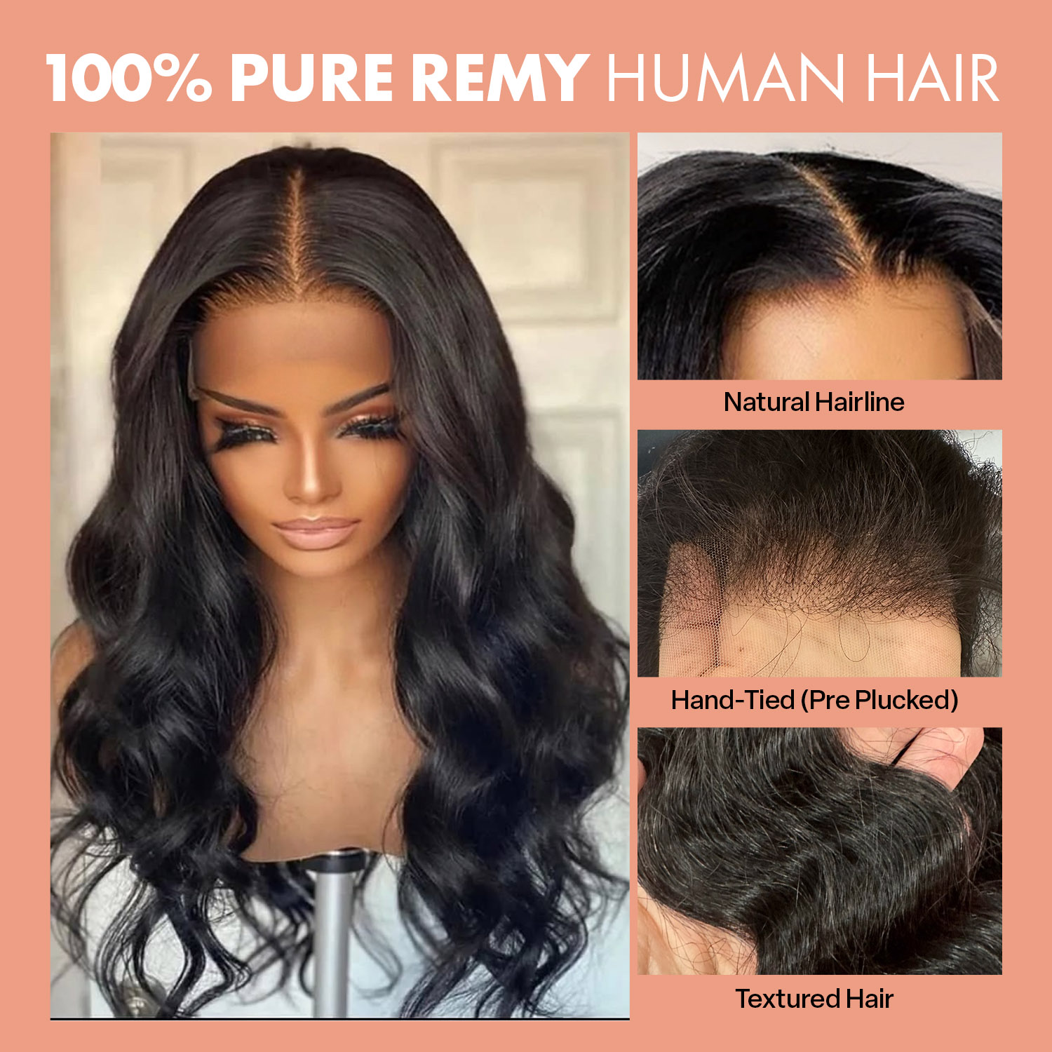 100% Pure Virgin Remy Human Hair 360 HD Lace Front Wig 13X6 F360 Loose Deep 22