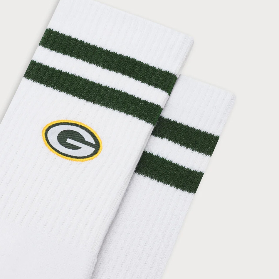 Green Bay Packers L&L '90 Classics NFL Crew Socks White