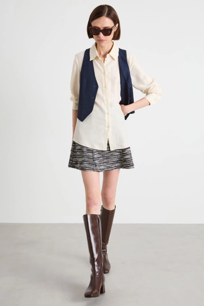 Wool grisaille gilet - BLUE