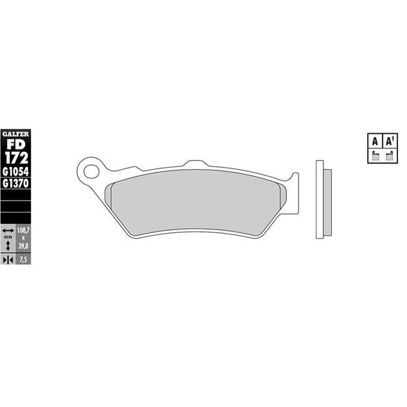 Galfer Organic Front/Rear Brake Pads (Depending on Model)Ref: FD172G1054