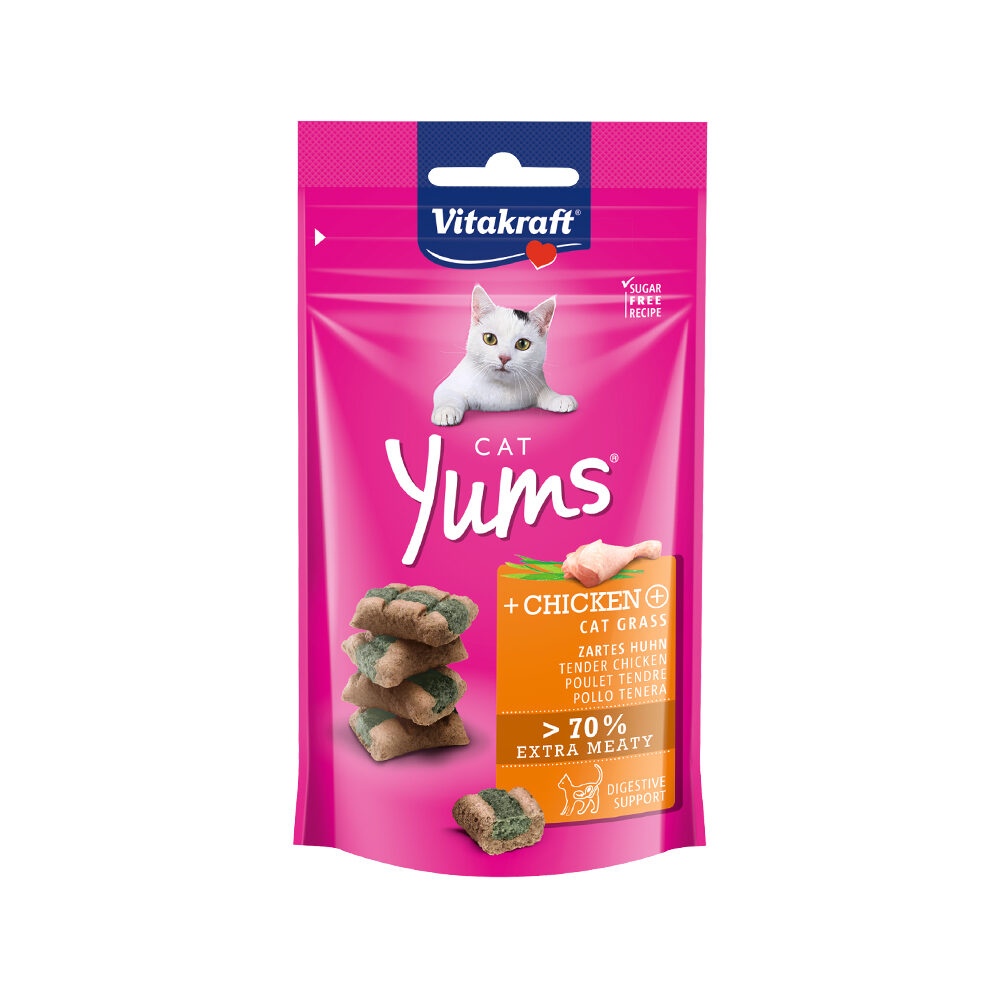 Vitakraft Cat Yums - Chicken & Cat Grass - 40 grams