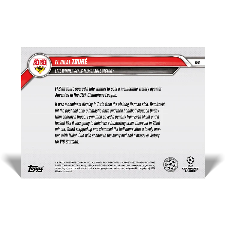El Bilal Touré - Late winner seals memorable victory - 24/25 UCC Topps NOW® Card 28