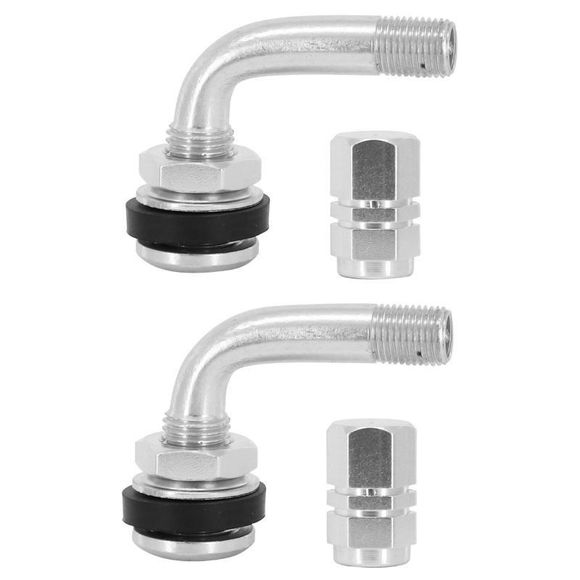 P2R Tubeless Aluminum Elbow Valve (Pair) Universal - GrayRef: P2R0001 / 22083
