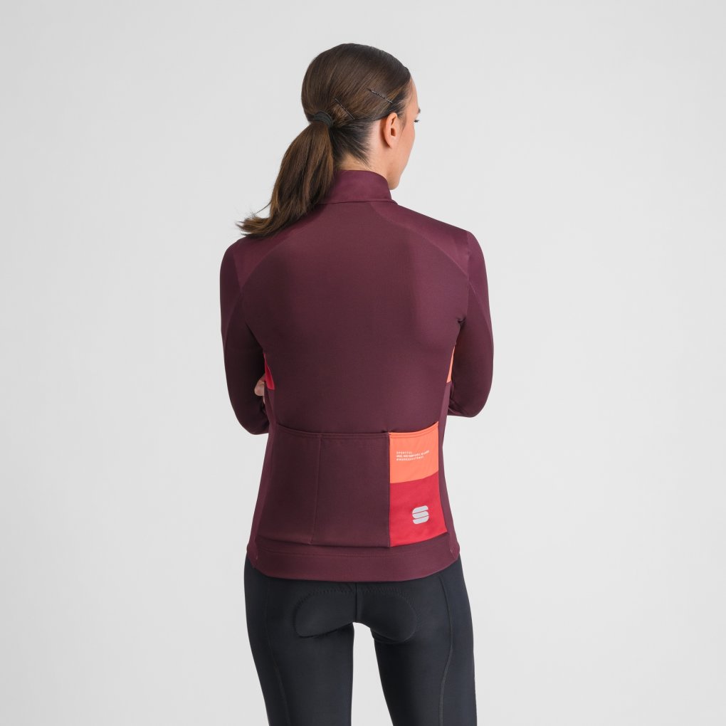 Sportful Neo 2 Softshell Cycling Jacket Women - 625 Deep Bordeaux Red Pompelmo