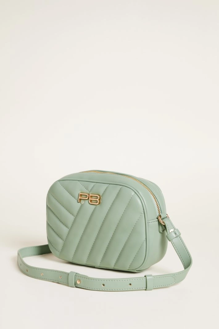 Small coated fabric crossbody bag - GREEN
