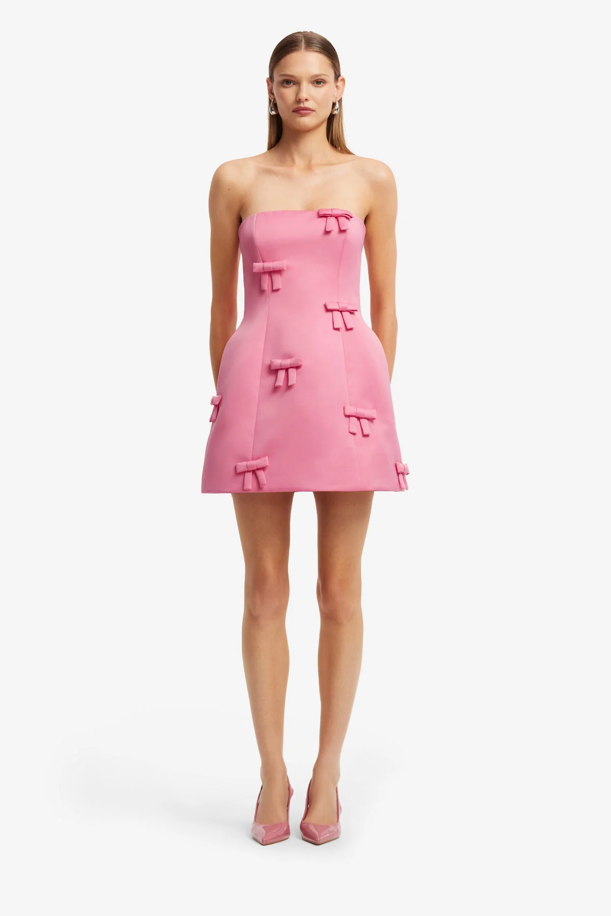 Roselle Bow Mini Dress - Fuchsia