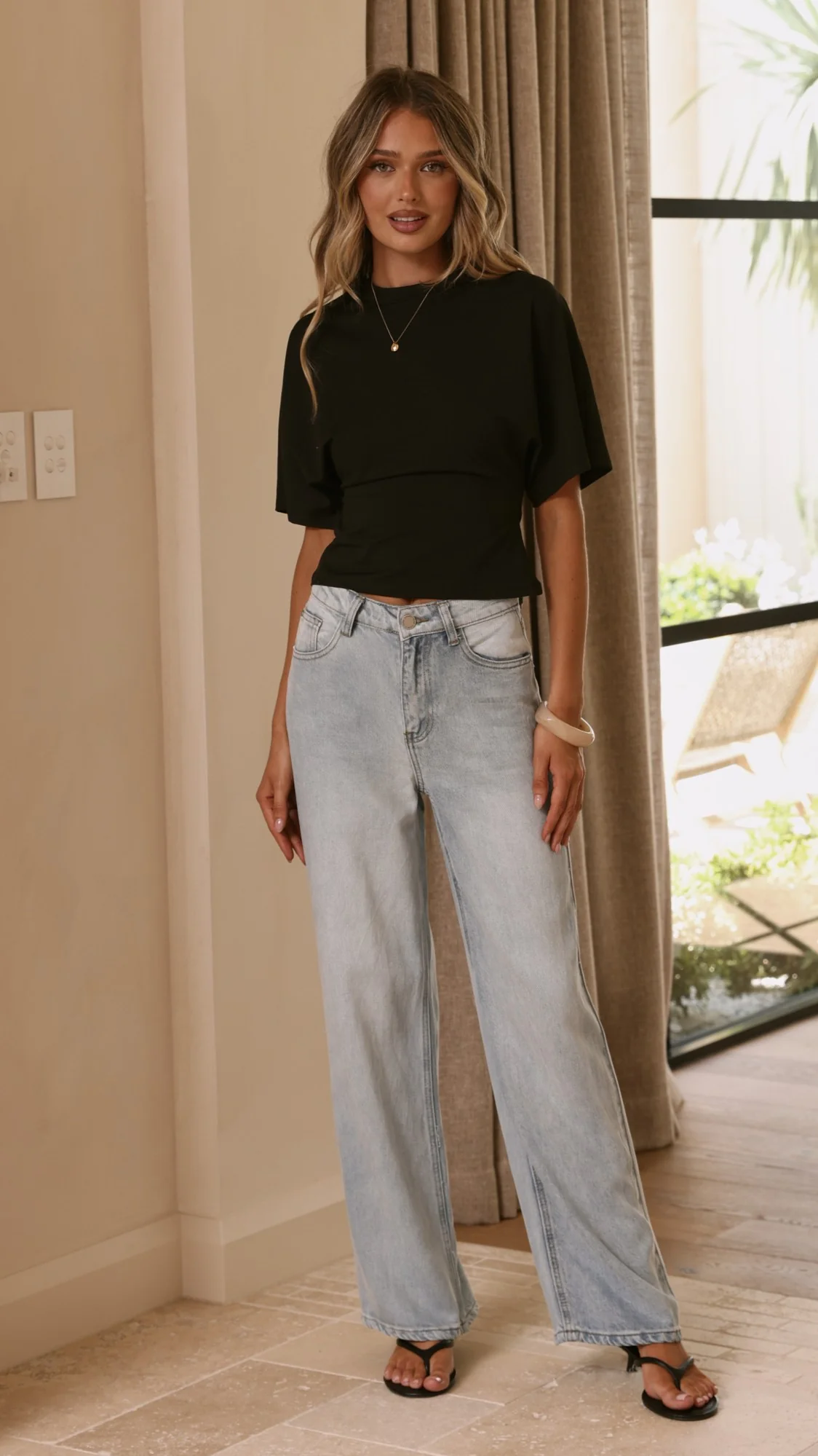 Tarah Straight Leg Jeans - Light Blue Denim