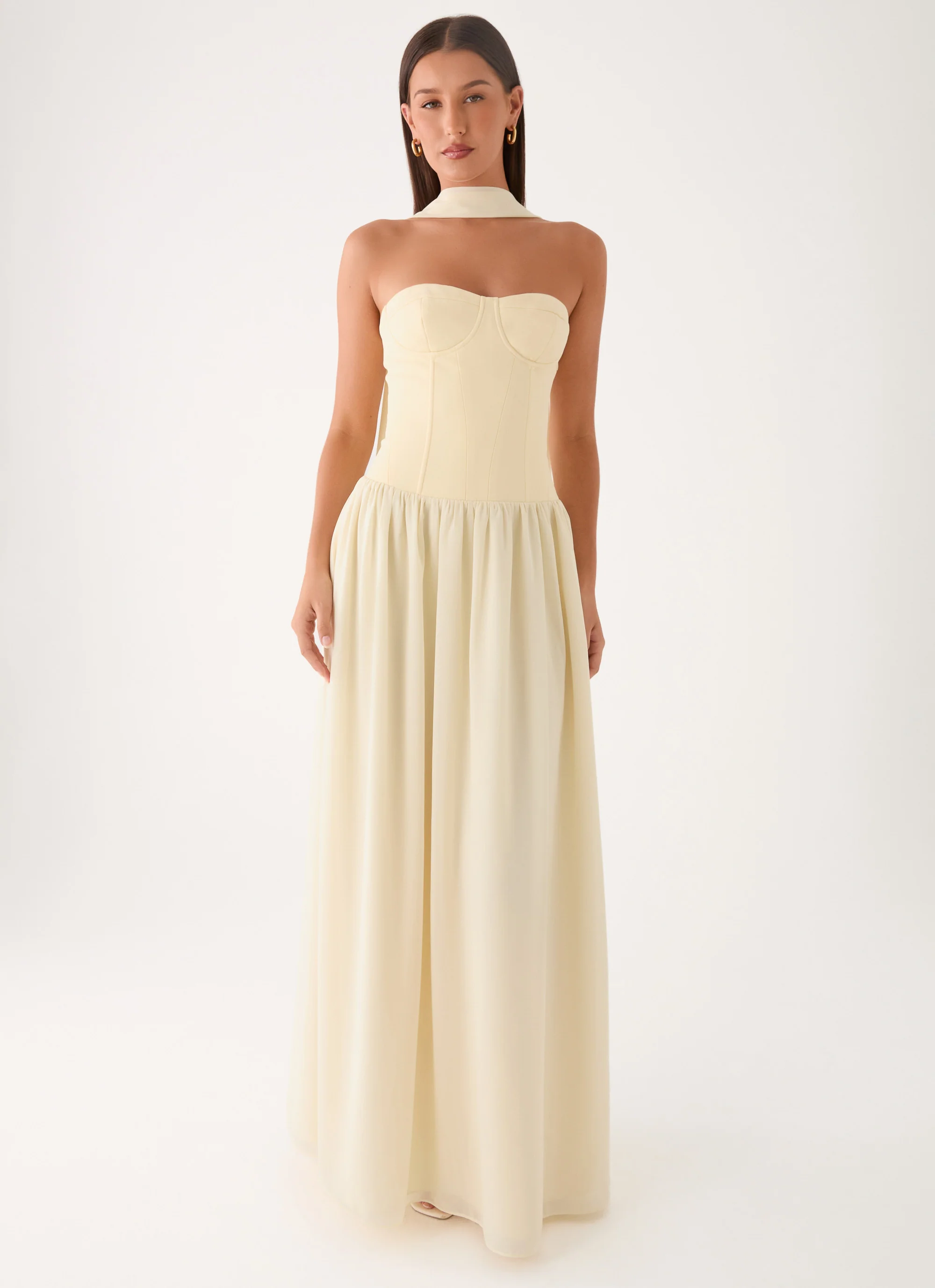 Elianah Scarf Maxi Dress - Yellow
