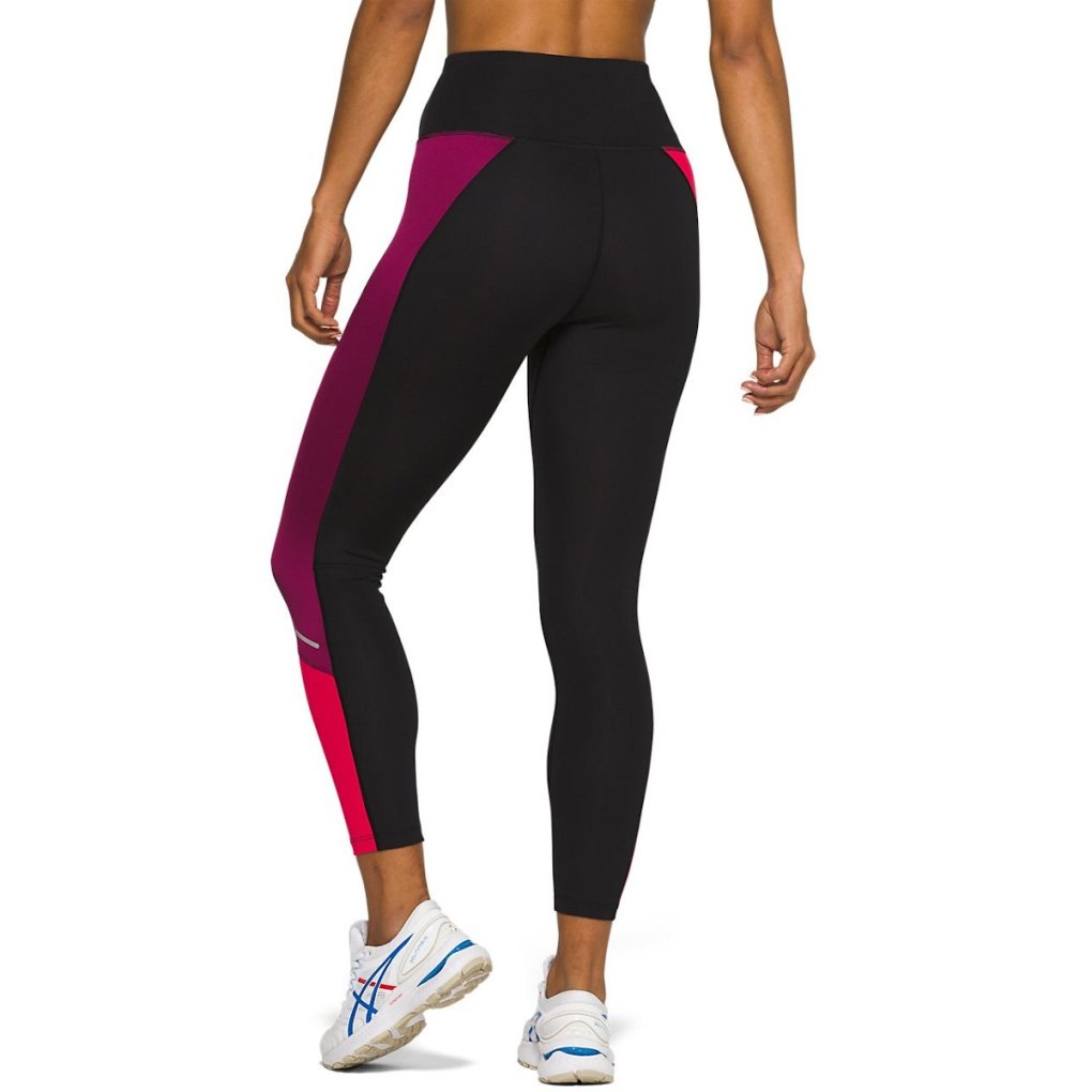 asics Tokyo Highwaist Running Tights Women - performance black/dried berry