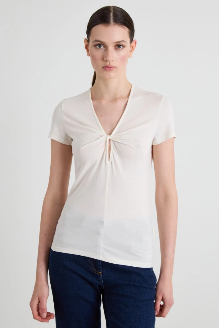 T-shirt with knot - IVORY