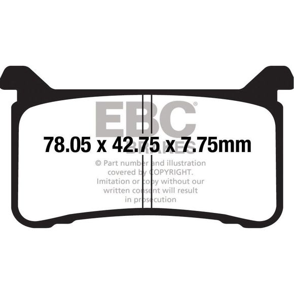 EBC Sinter Sintered Metal front brake padsRef: Fa700Hh / 17212802