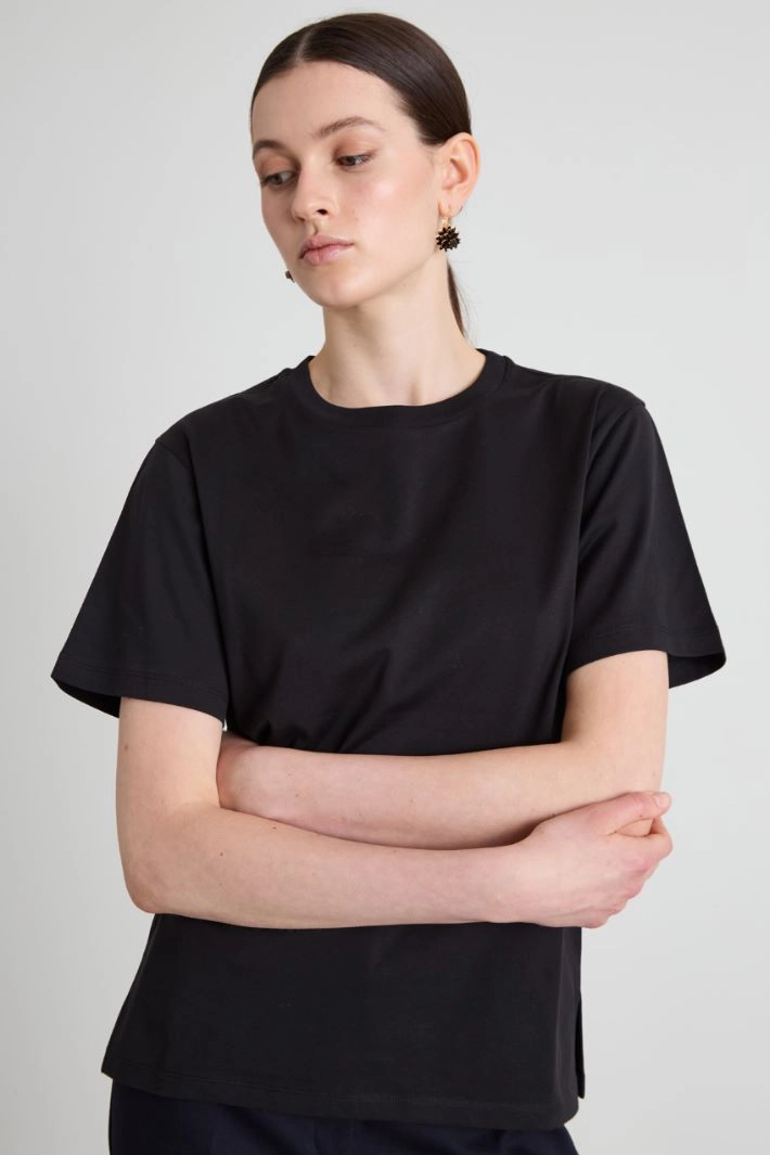 Cotton T-shirt - BLACK