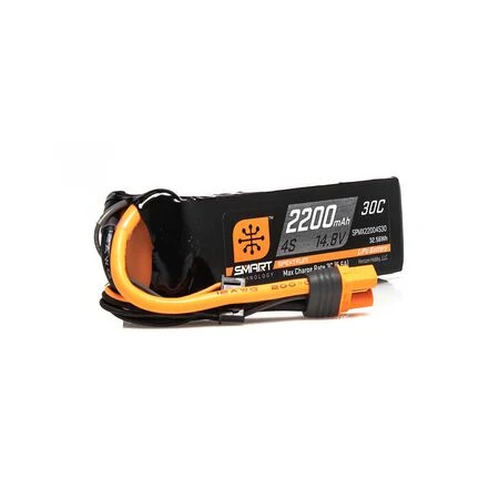 2200mAh 4S 14.8V Smart LiPo 30C IC3, Spektrum, SPMX22004S30
