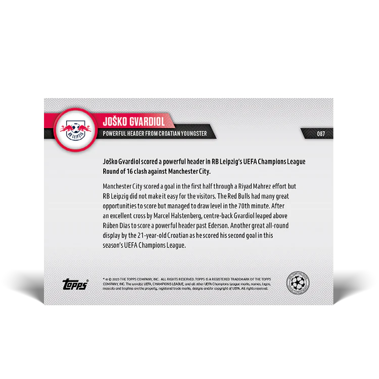 Topps UK - Powerful header from Croatian youngster - UCL TOPPS NOW® Card #87