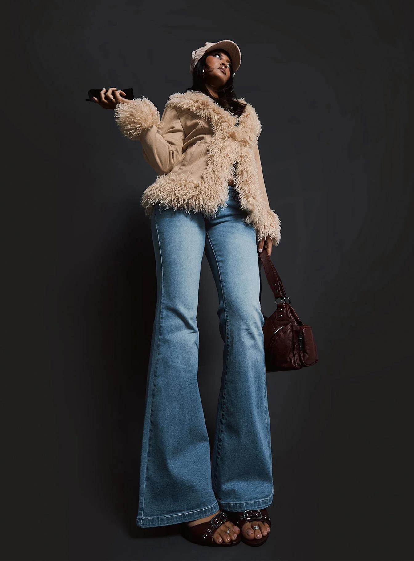 Alyss Ultra Low Rise Flared Jeans Light Vintage Blue