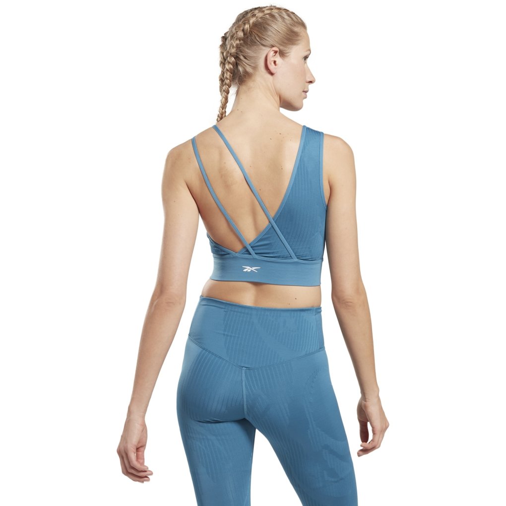 Reebok Knit Training Crop Top Women - steely blue