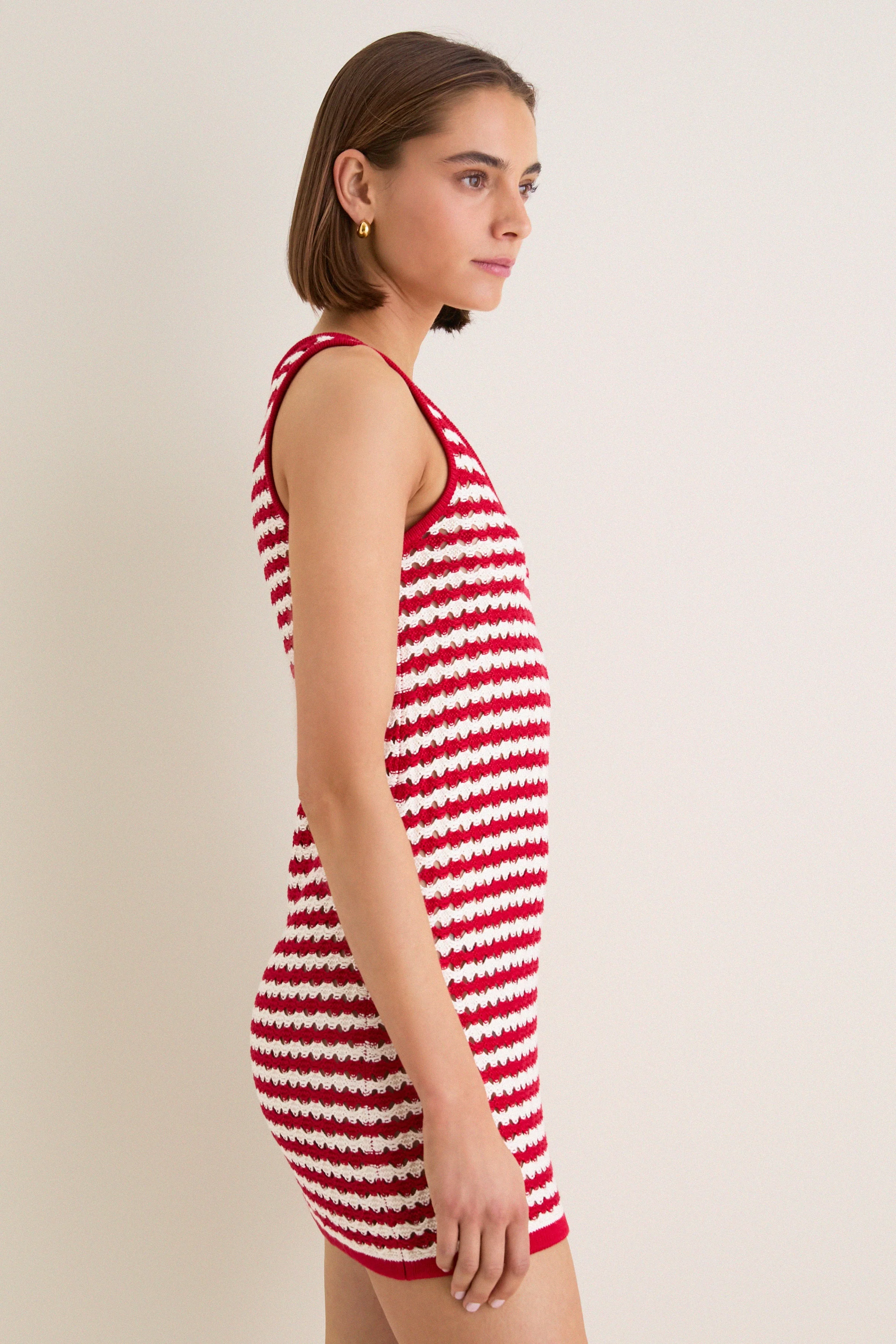 Avenue Stripe Knit Michaels Mini Dress
