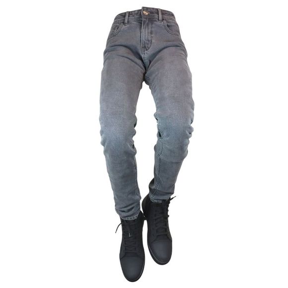 Harisson Bonnie Motorcycle Jeans - Straight / Regular - GrayRef: HN0108