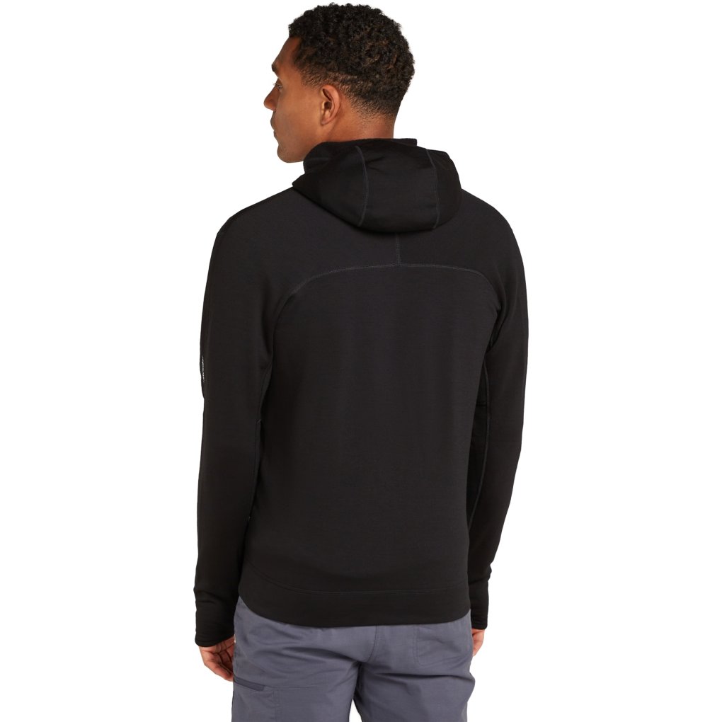 Icebreaker Merino 360 RealFleece™ Elemental Long Sleeve Zip Hood Men - Black