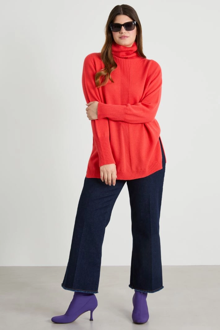 Wool blend sweater - CORAL