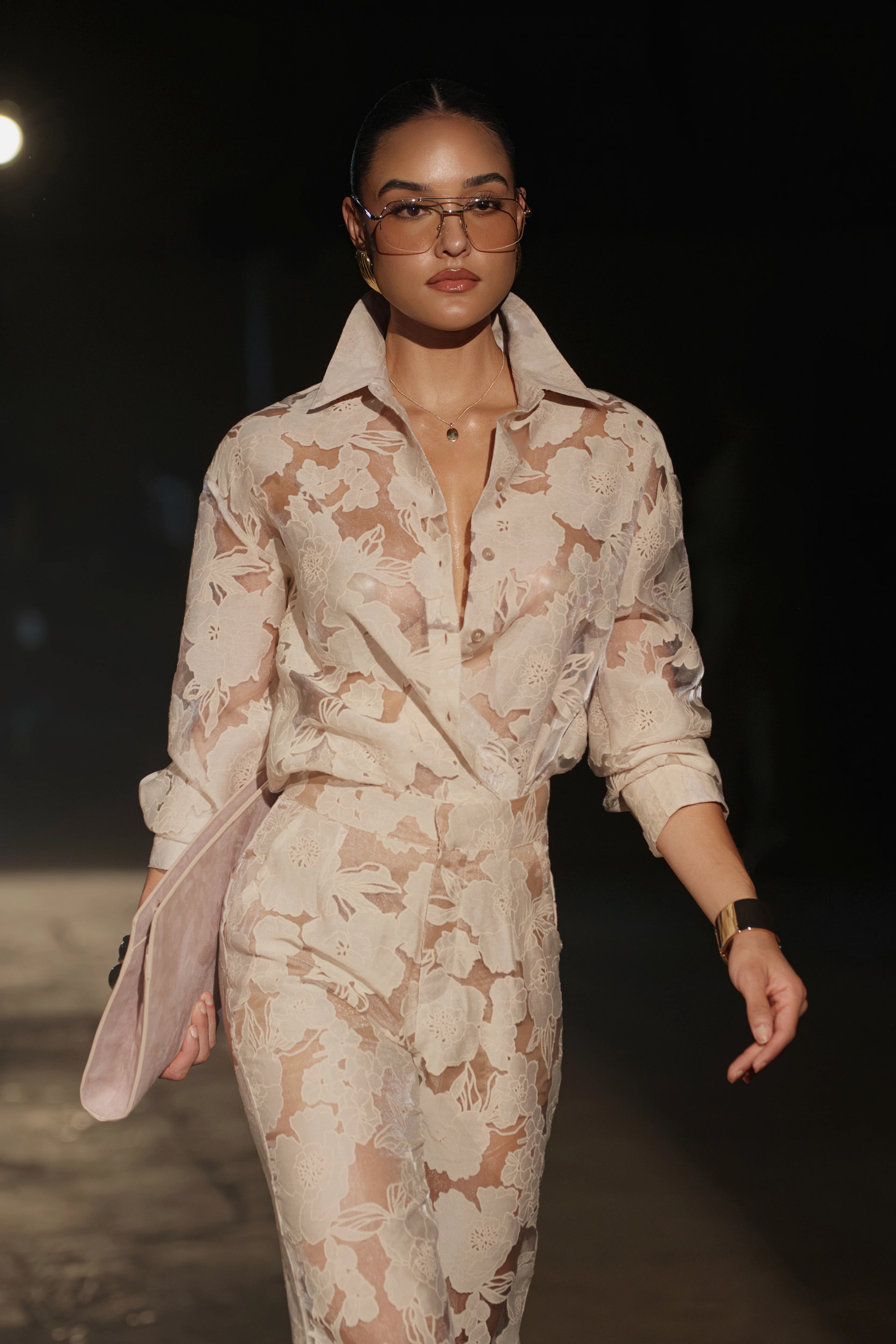 PRE-ORDER Beige Organza Floral Blouse