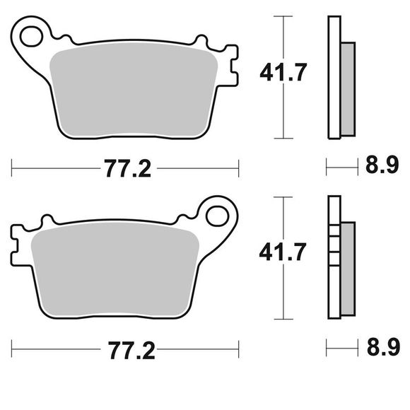 SBS 834HF Organic Rear Brake PadsRef: 834HF / 834000