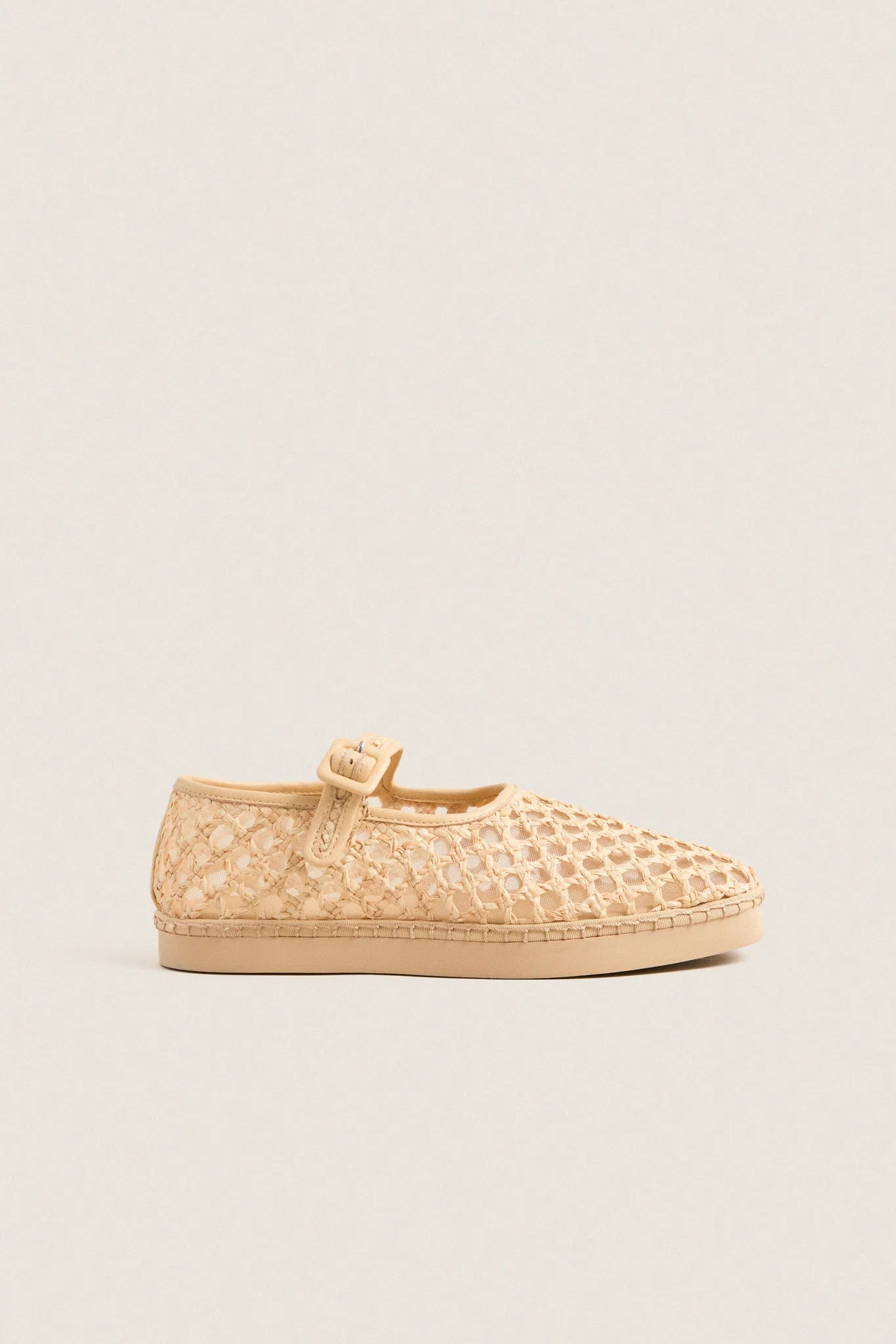Natural Crochet Raffia Rita Flats