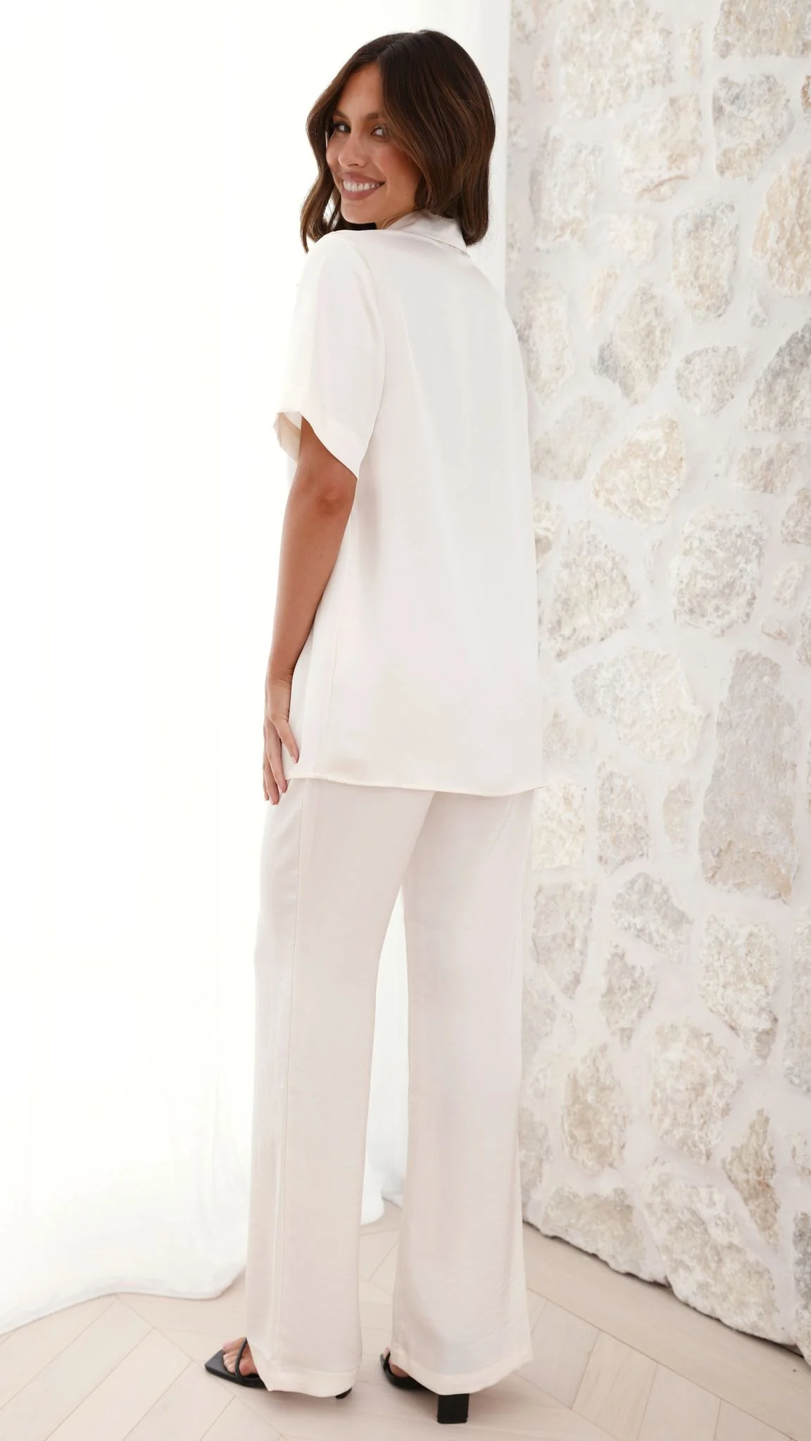 Imogen Button Pants - Cream