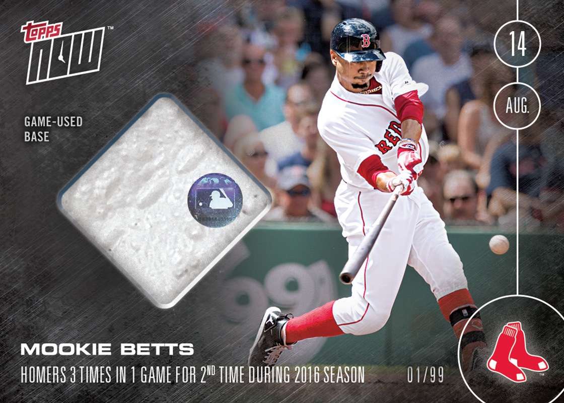 Second 3-HR Game of 2016 Relic Card # to 99 - Mookie Betts - TOPPS NOW®