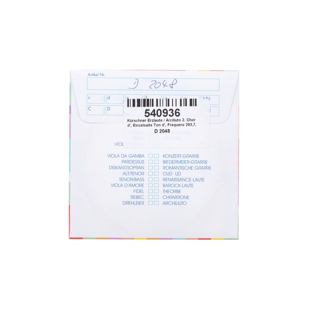 Kürschner Arch Lute 2nd Course d' – Thomann Ireland