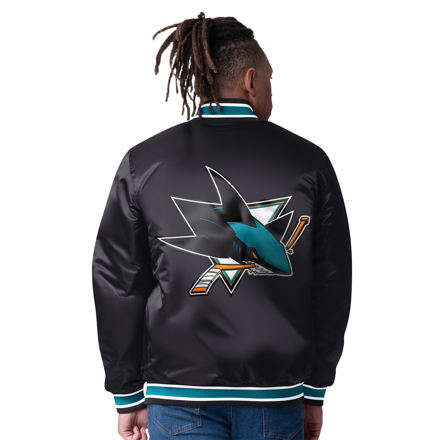 San Jose Sharks Closer Reversible NHL Varsity Jacket Black/Teal