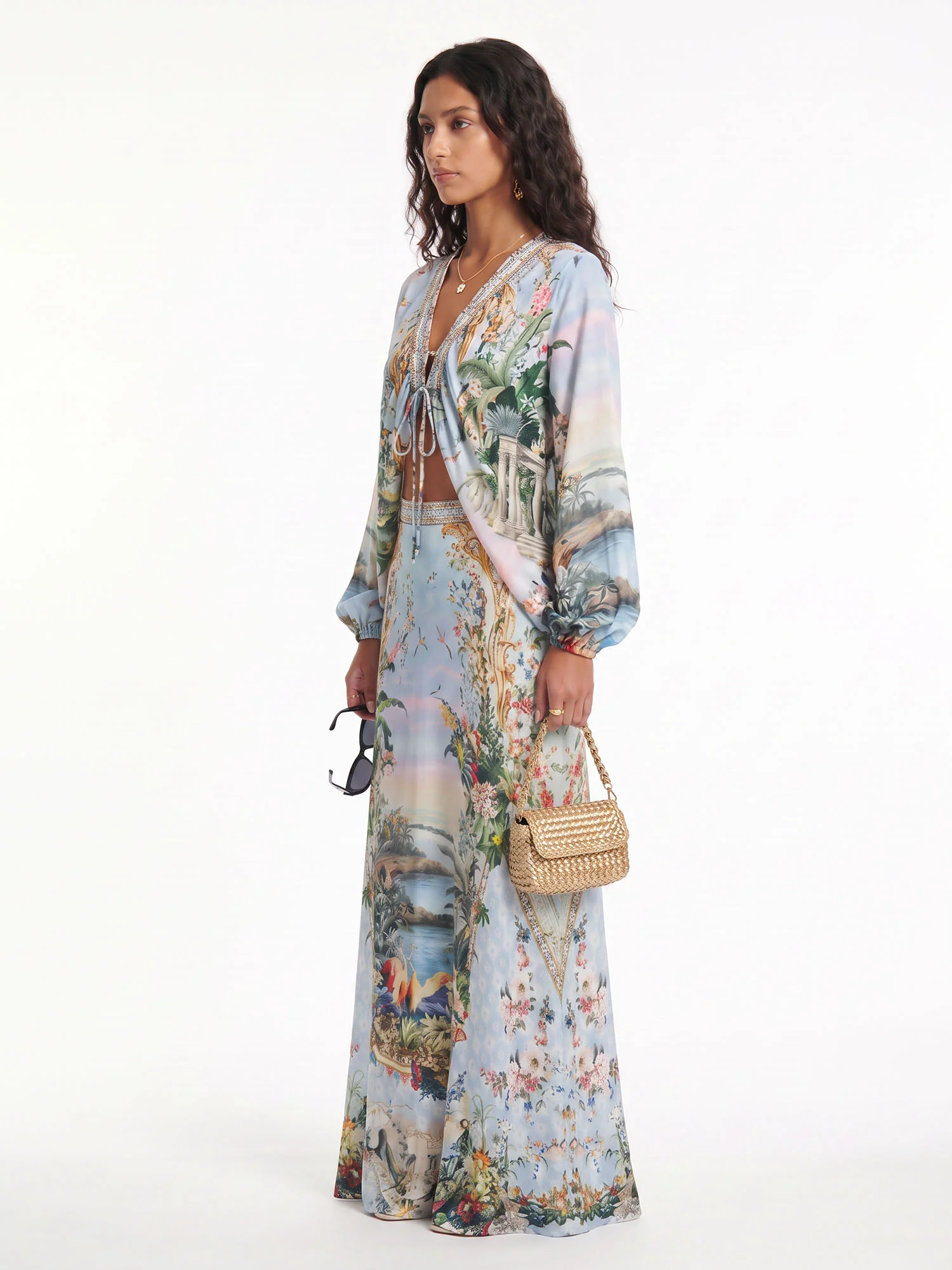 Scenic Print Maxi Skirt