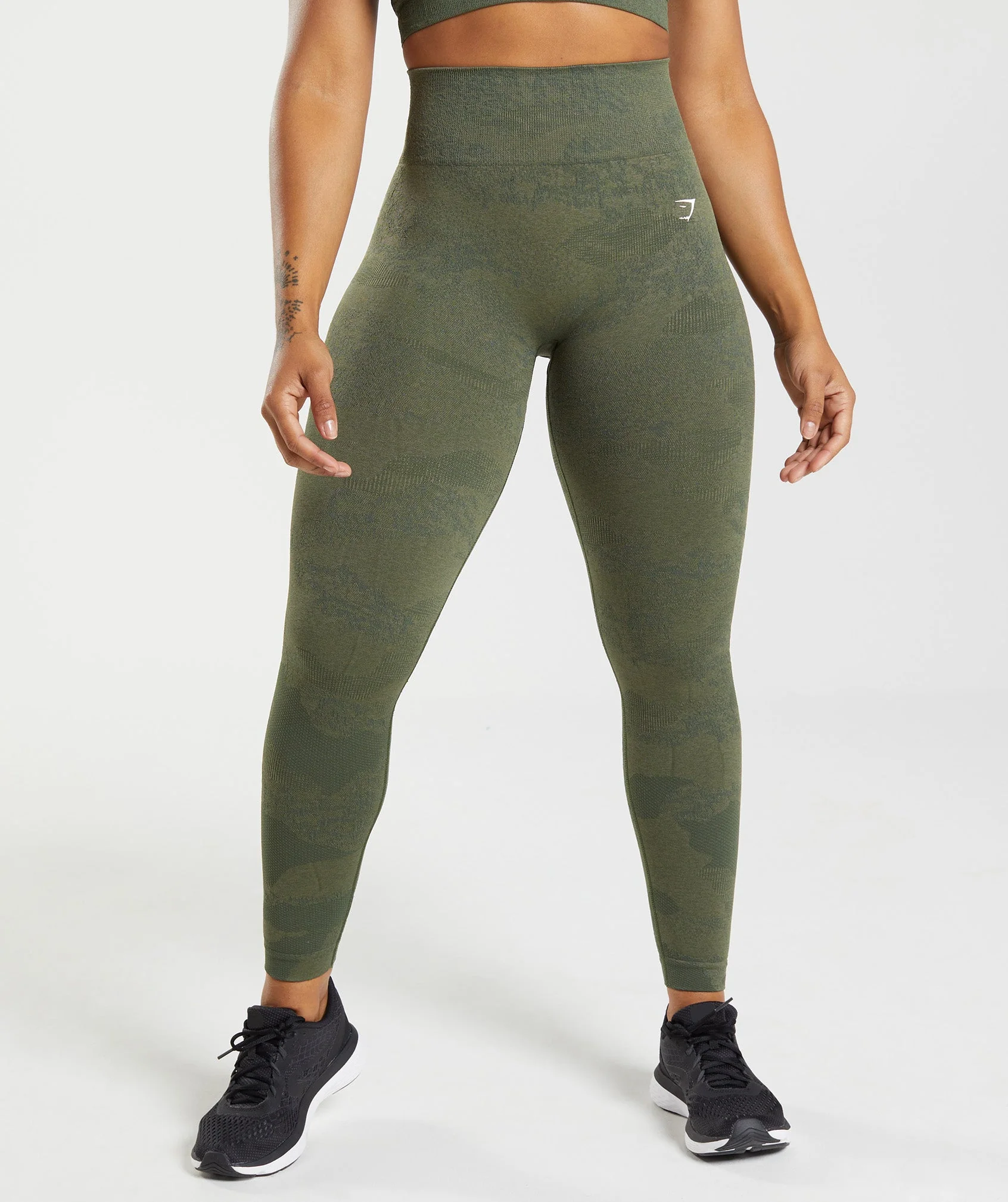 Adapt Camo Seamless Leggings Moss Olive/Core Olive