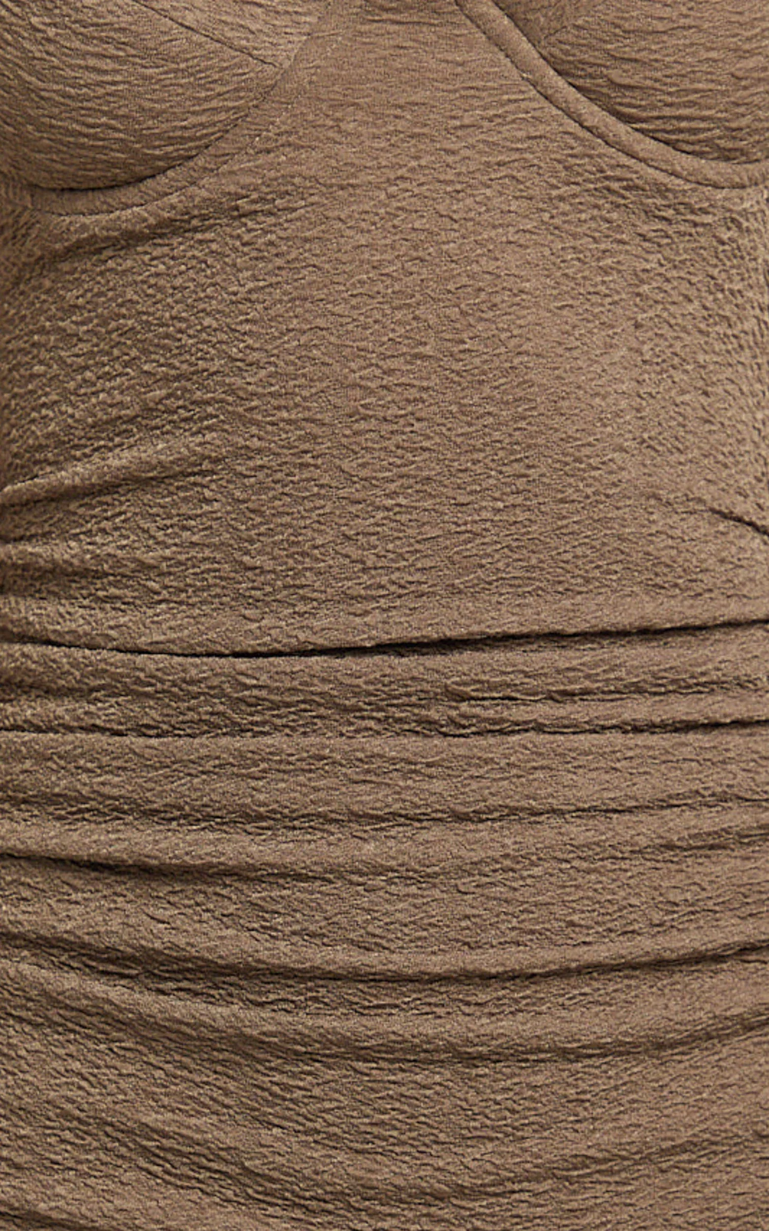 Elia Midi Dress - Cap Sleeve Sweetheart Underwire Fitted Dress in Brown