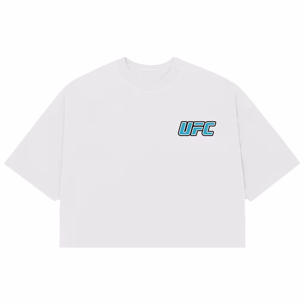 Women's White UFC 314 Palm Tree Cropped T-Shirt