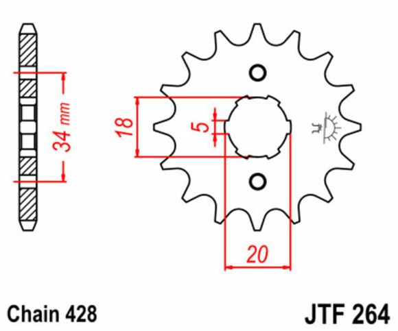 JT. Standard steel 264 - 428Ref: JTC01106A / 1077311002