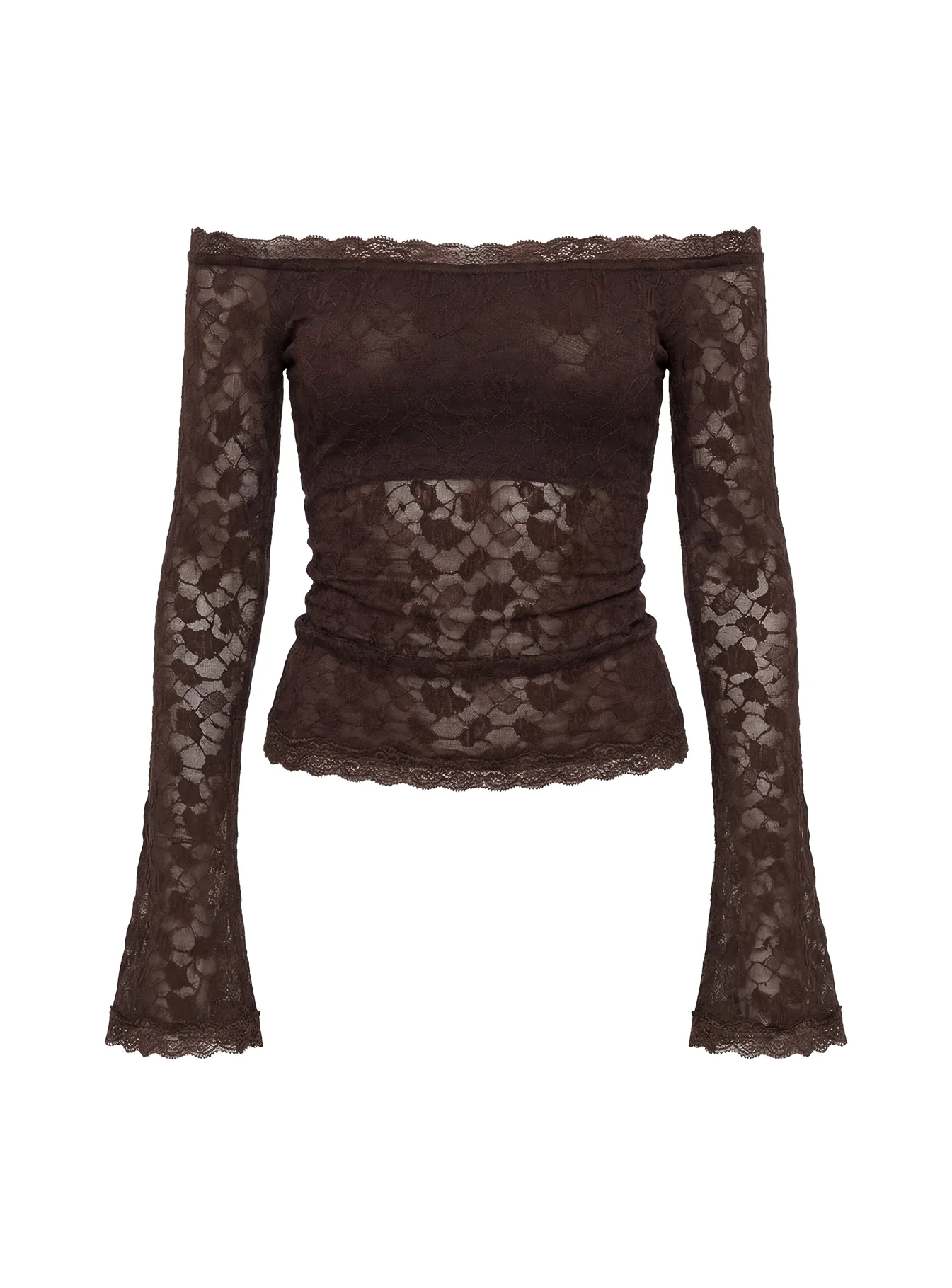Mochapella Off The Shoulder Top Brown