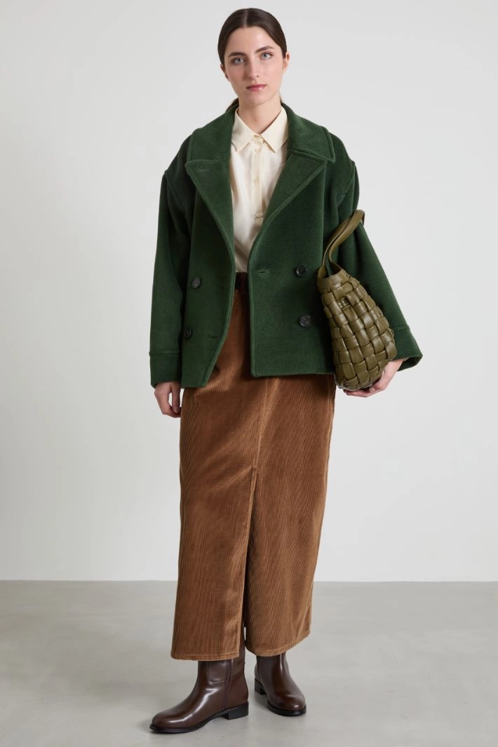Double-breasted pea coat - DARK GREEN