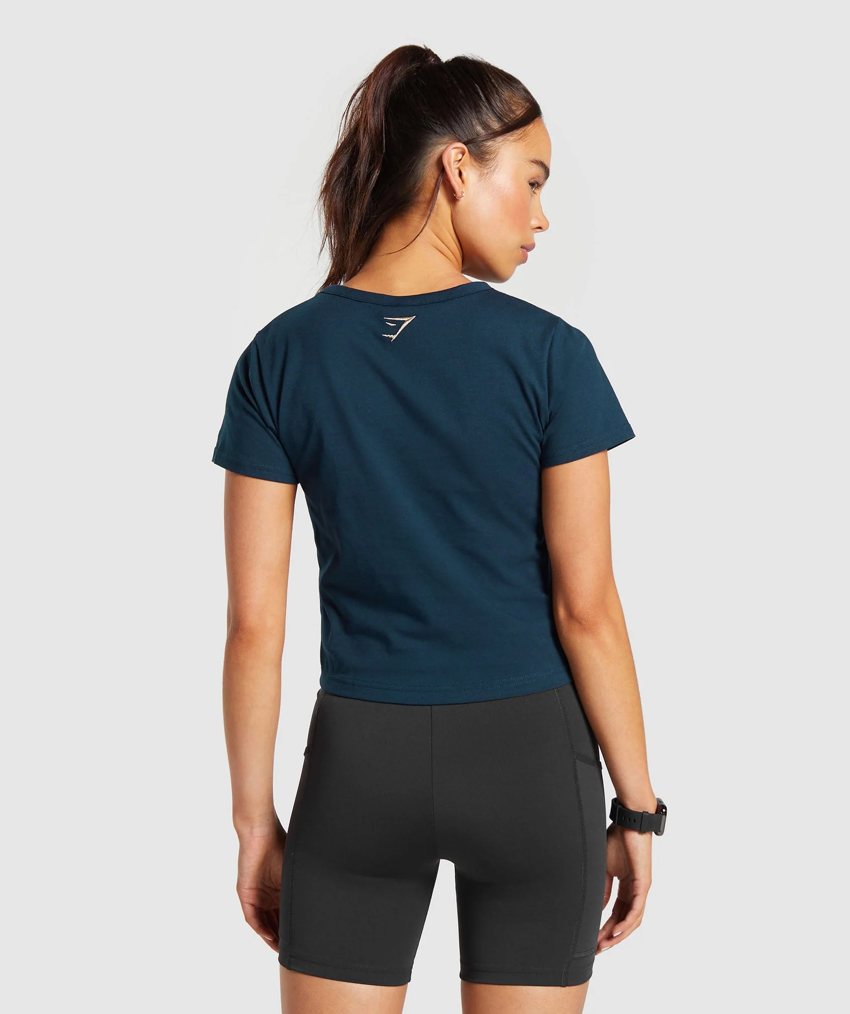 Block Crop Top Navy