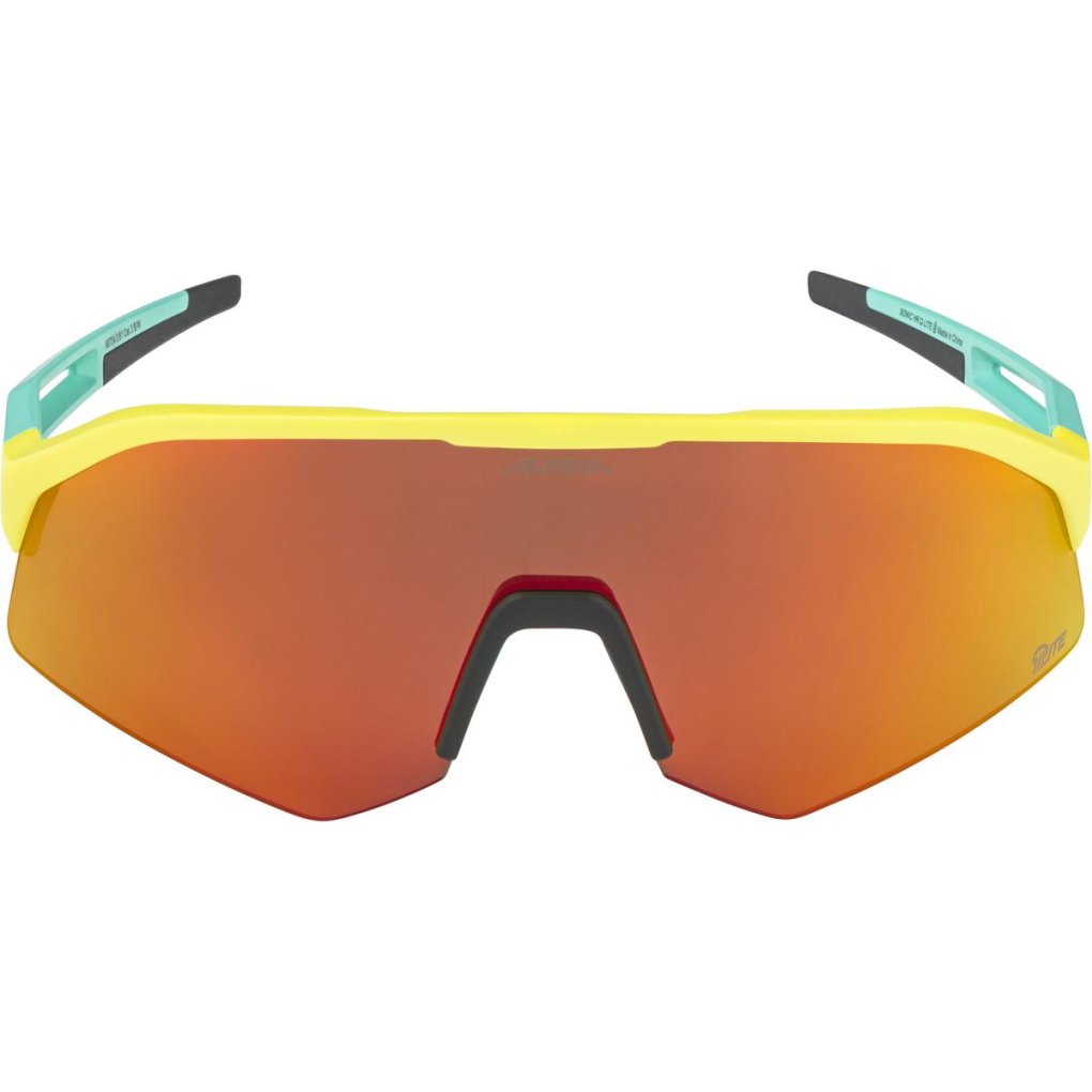 Alpina Sonic HR Q-Lite Glasses - yellow-turquoise matt/mirror red